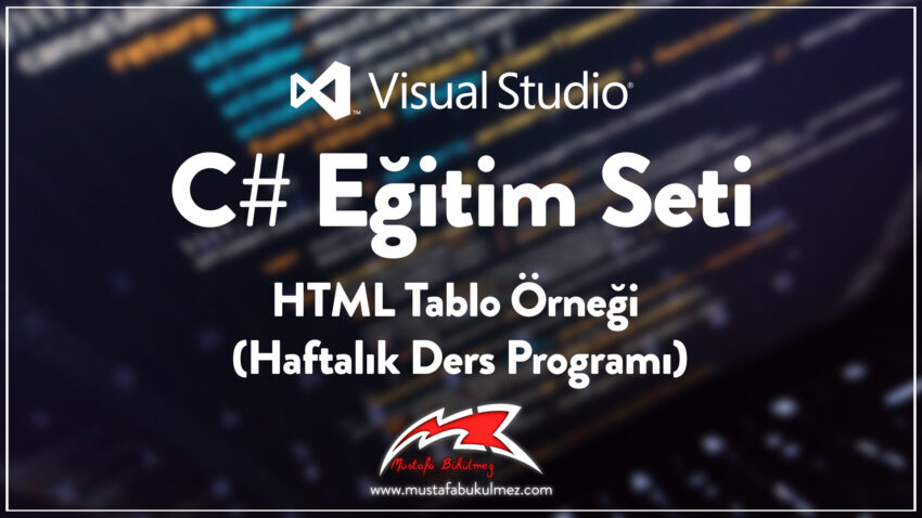 HTML Tablo Örneği (Haftalık Ders Programı)