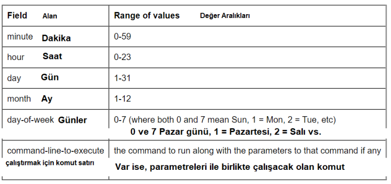 Cron Job Parametreleri – Mustafa BÜKÜLMEZ